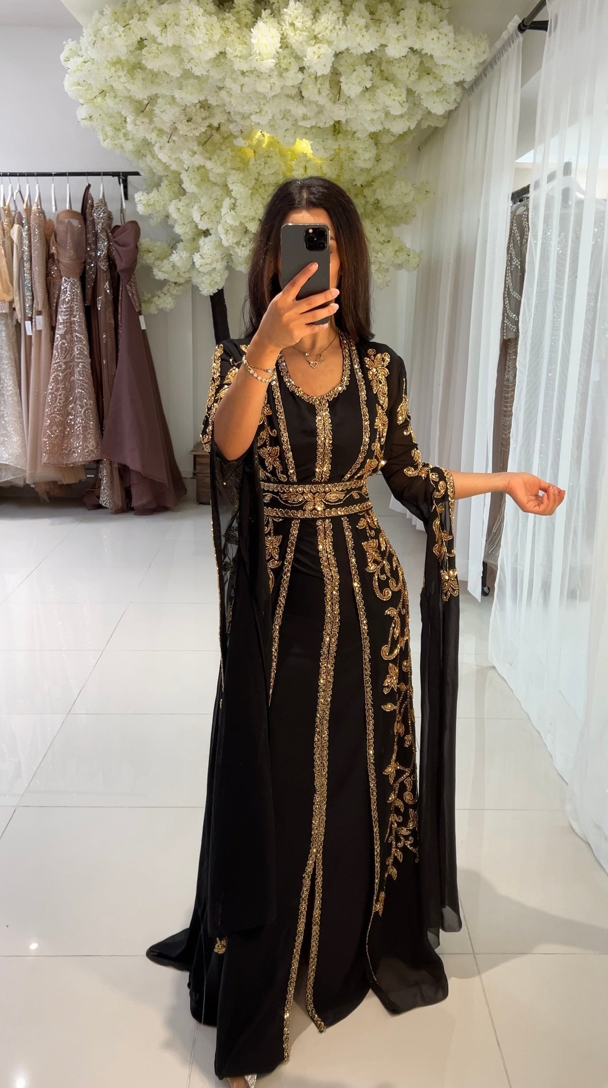 Schwarzes Kaftan Kleid